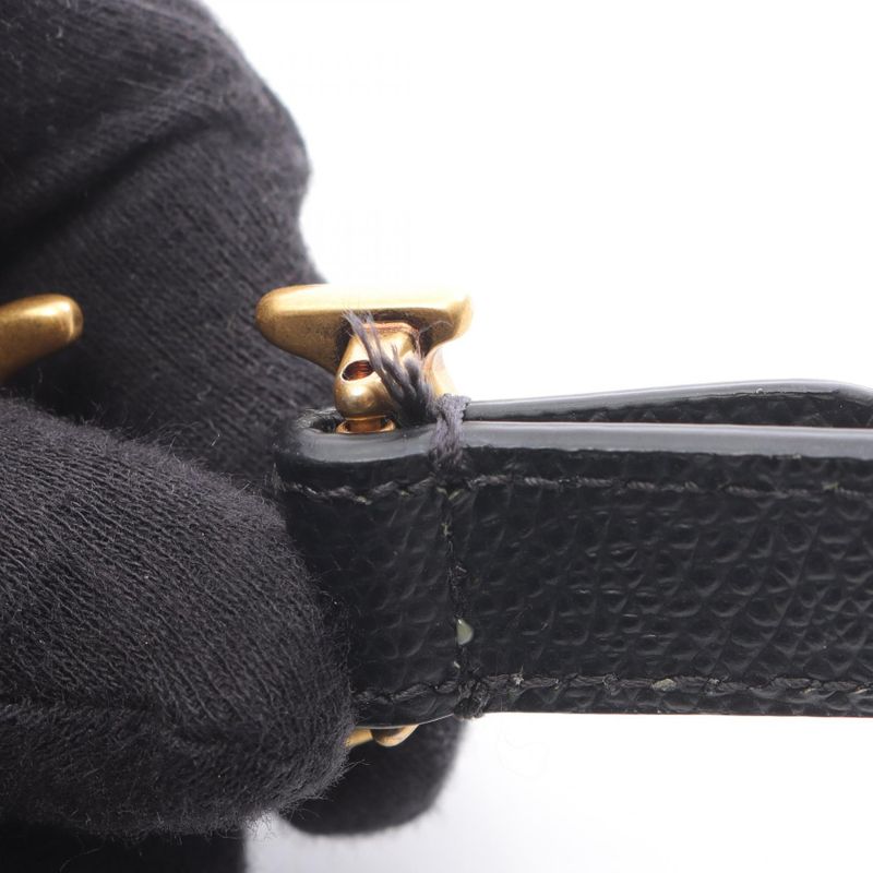 Dior Handbag Saddle Bag Mini Black Leather Saddle Bag Mini Ladies Used A