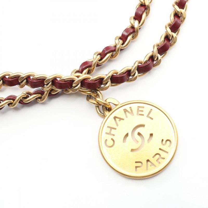 Chanel Shoulder Bag Chanel 22 Mini As3980 Bordeaux Leather Chanel22 Matelasse