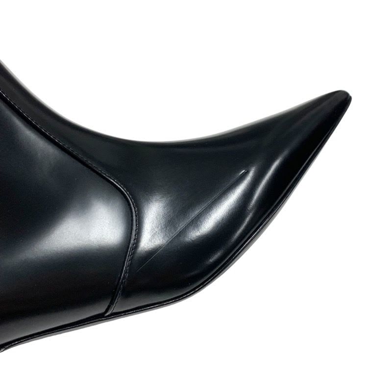Christian Dior Boots Short Shoes Leather Knit Black