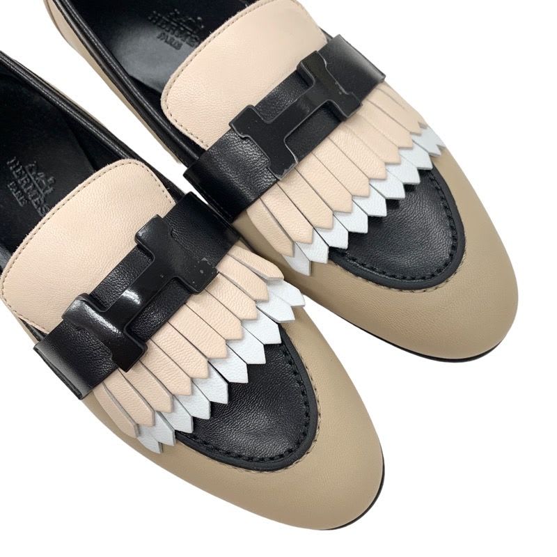 Hermes Royal Loafer Leather Shoes Moccasins Flat Hhardware