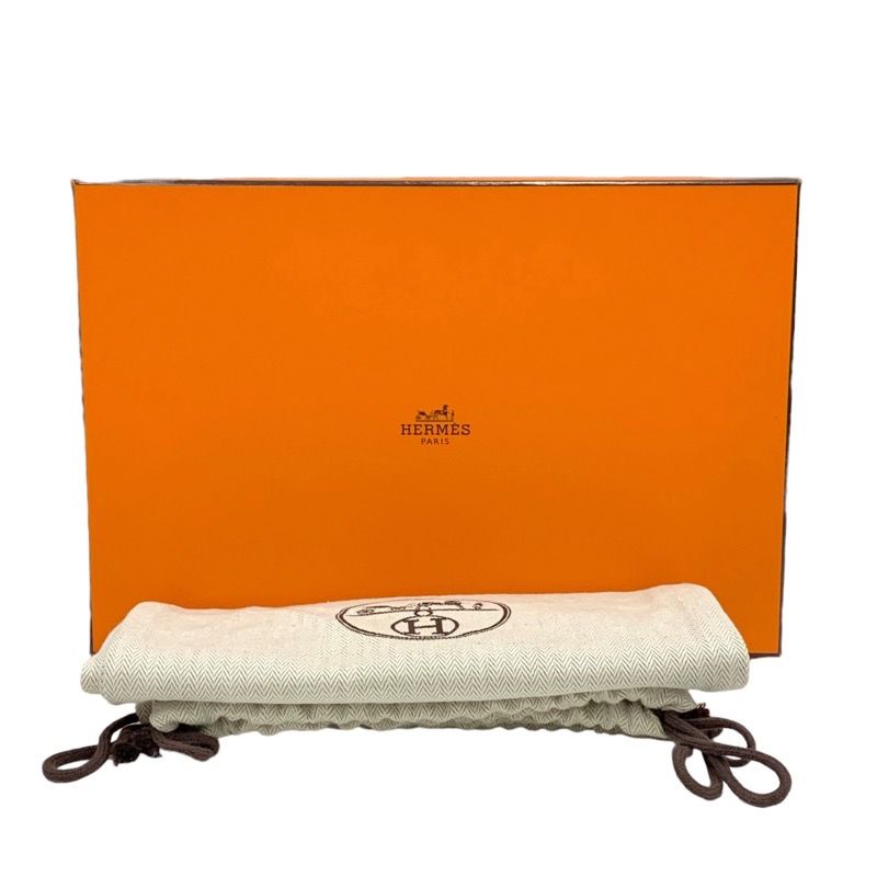 Hermes Sandals Shoes Leather White Brown Wedge Sole Strap