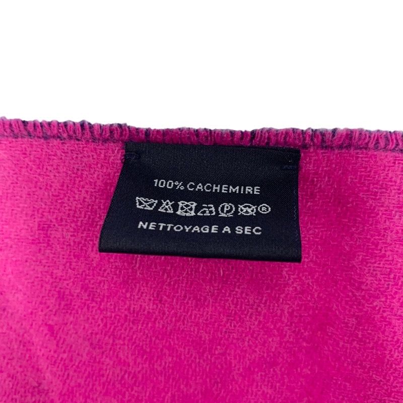 Hermes Muffler Shawl Cashmere Purple Navy Scarf