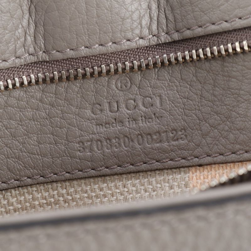 Gucci Bamboo Daily 370830 Leather 2WAY Shoulder Bag Crossbody Hand Genuine