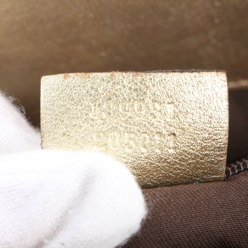 Gucci GG Canvas Abbey Beige 189931 Leather Tote Bag Shoulder Hand A4 Ladies RUM