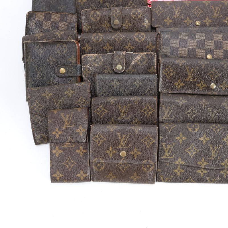 Summary 30 Items Louis Vuitton Monogram Damier Bifold Leather Long Wallet