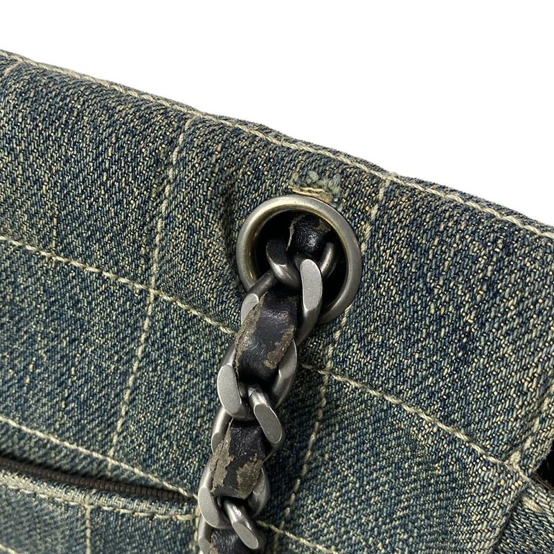 Chanel Shoulder Bag Chocolate Bar Stitch A15285 Navy X Black Flap Bag Chain