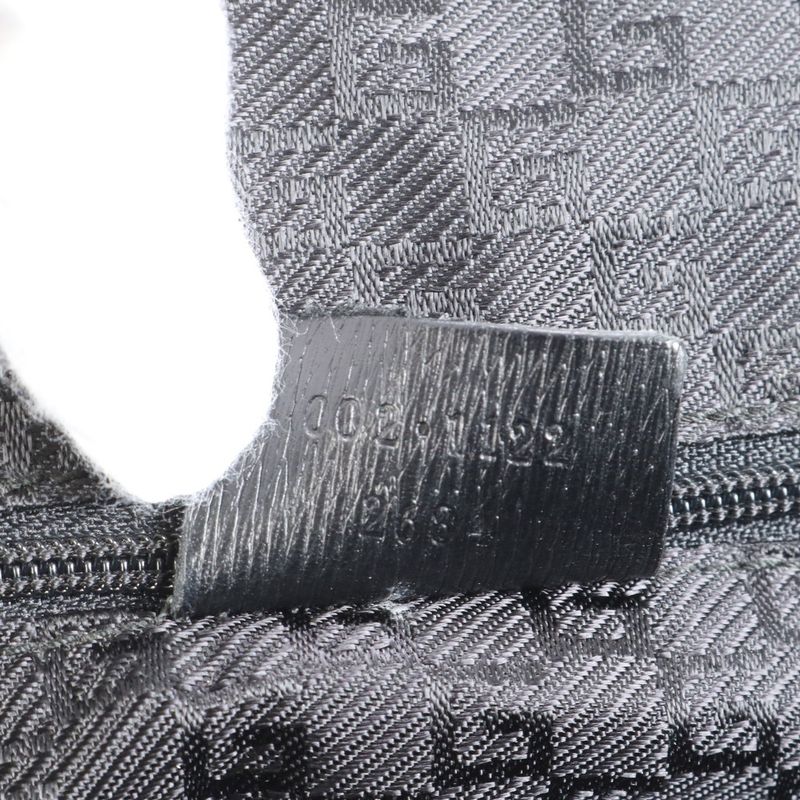 Gucci 002 1122 Leather Tote Bag Shoulder Hand Black A4 Ladies ECE Df41-2