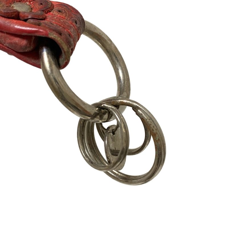 Bottega Veneta Key Holder (charm) - Red X Silver Intrecciato Leather
