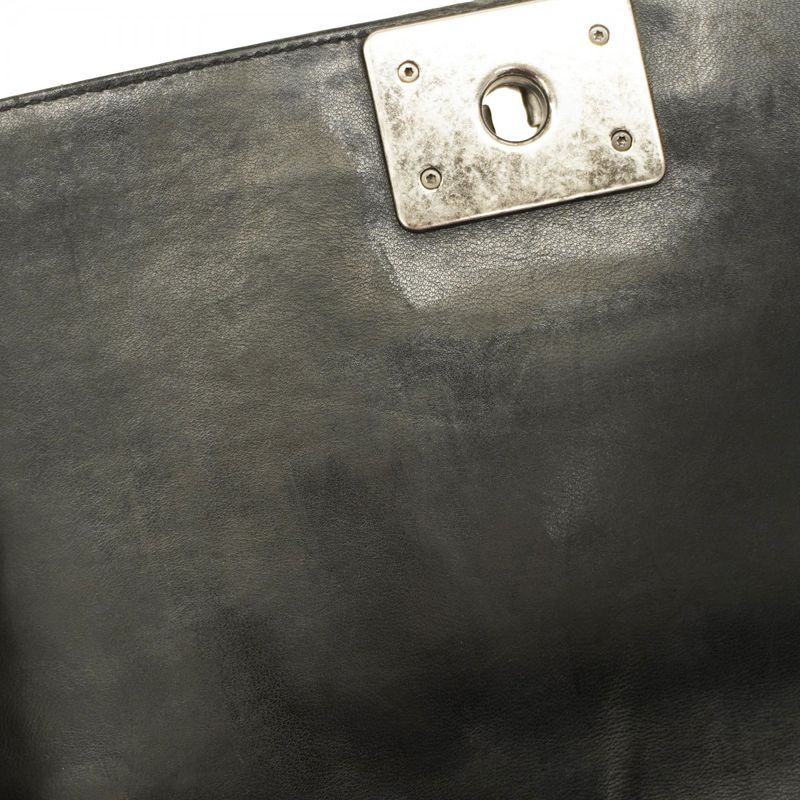 Chanel Shoulder Bag Boy Chanel Leather Wool Multicolor Black Silver Hardware