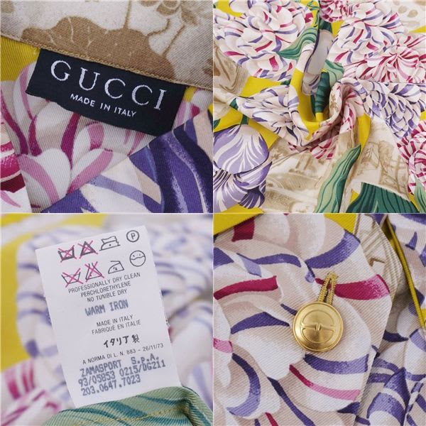Gucci Shirt Tom Ford Period Blouse All Over Pattern Silk Top