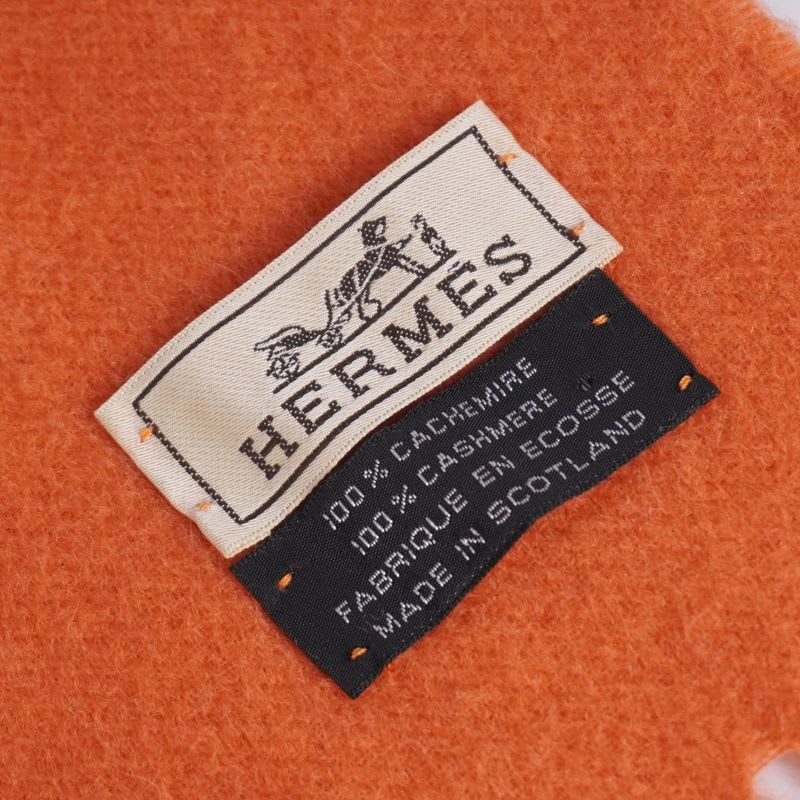 Hermes Muffler Shawl Fringe Cashmere 1 Scarf