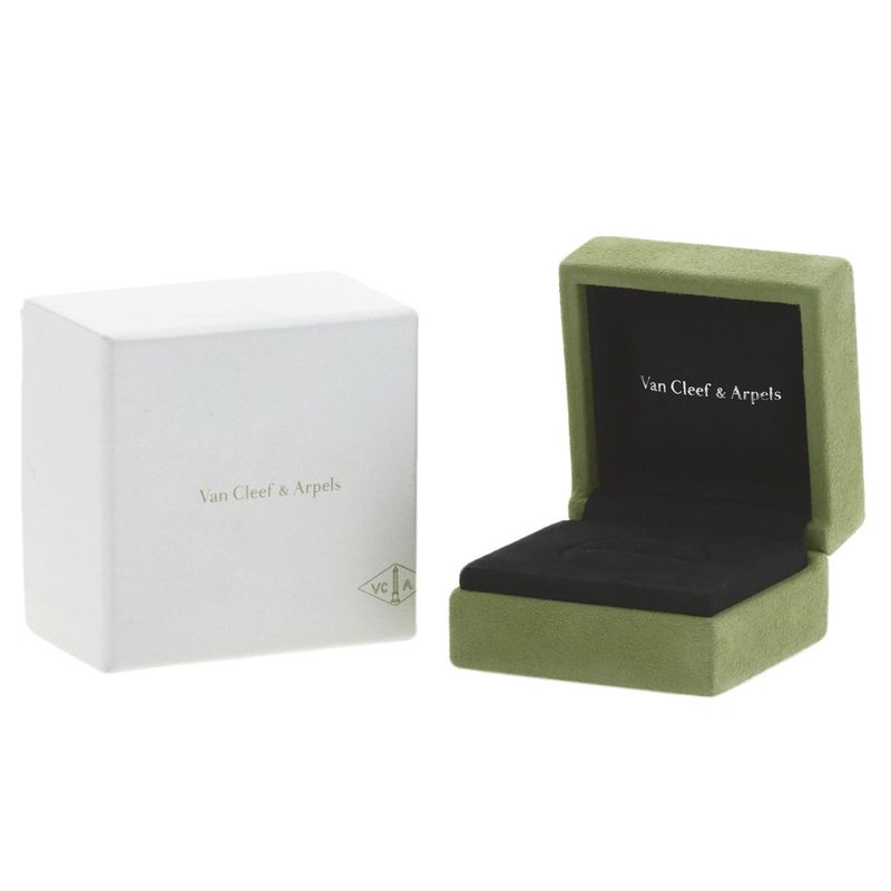 Van Cleef & Arpels Vintage Alhambra Onyx 1P Diamond Ring 18K Yellow Gold Women's