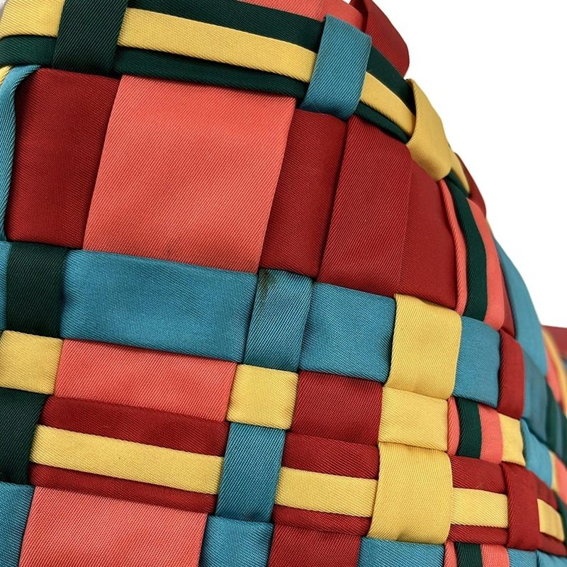 Prada Tote Bag - Red X Light Blue X Multi-braided Leather