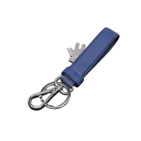 Prada Bag Charm Blue Saffiano Leather Unisex Robot
