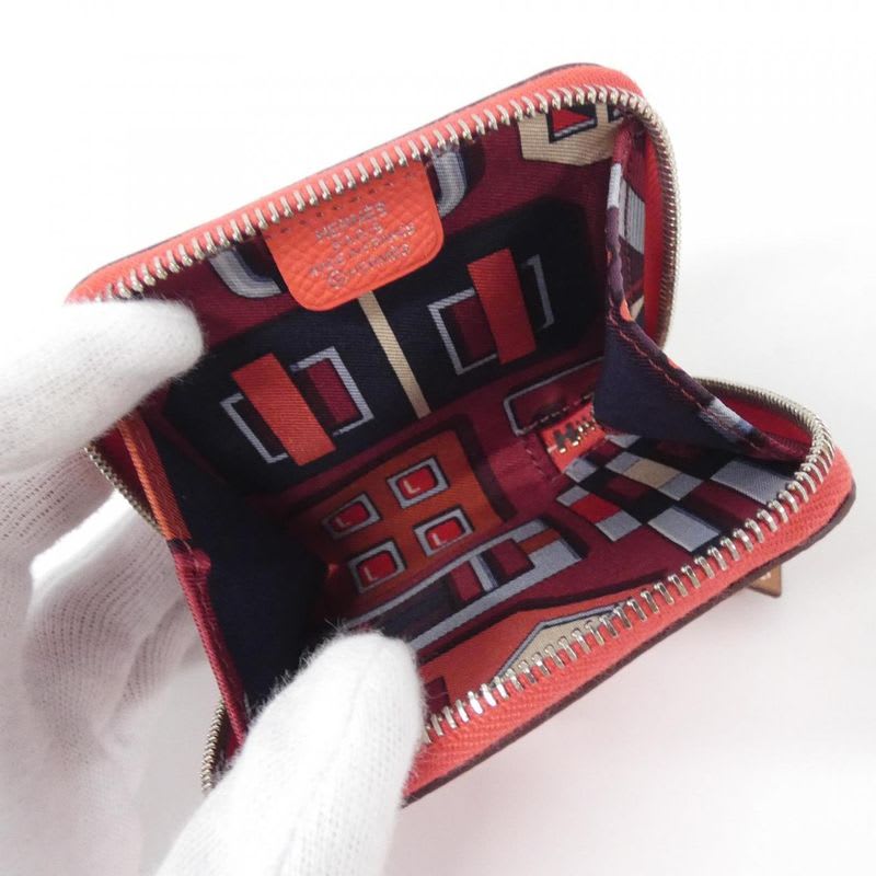Hermes Carre en Boucles Silk In Porto Monet Coin Case