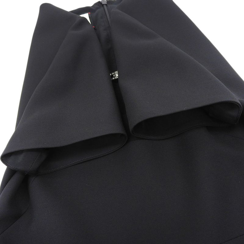 Gucci G Logo Silk Blend Wool Dress Women's Black 40 631484 40