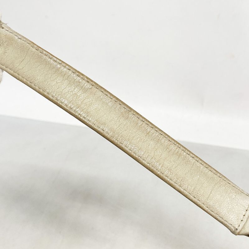 Chanel Shoulder Bag V Stitch Lambskin Beige Gold Hardware Women's