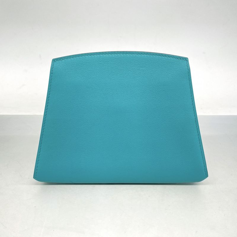 Hermes Pouch Tutti Frutti Swift Blue Paon Lime Silver Hardware X Engraved Ladies