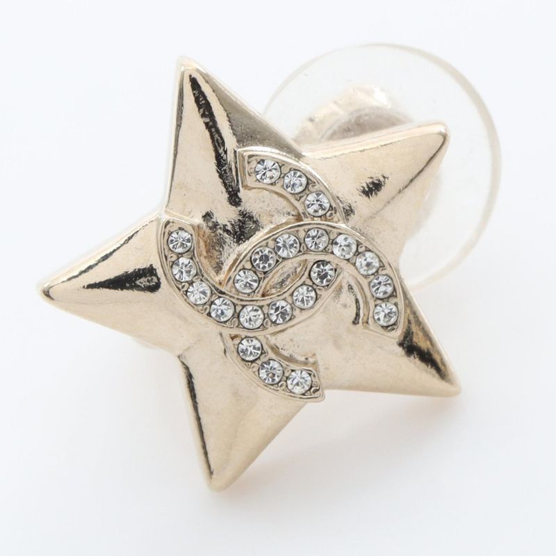 Chanel Earring Coco Mark Star GP (gold Plated) Earring Ladies Used A