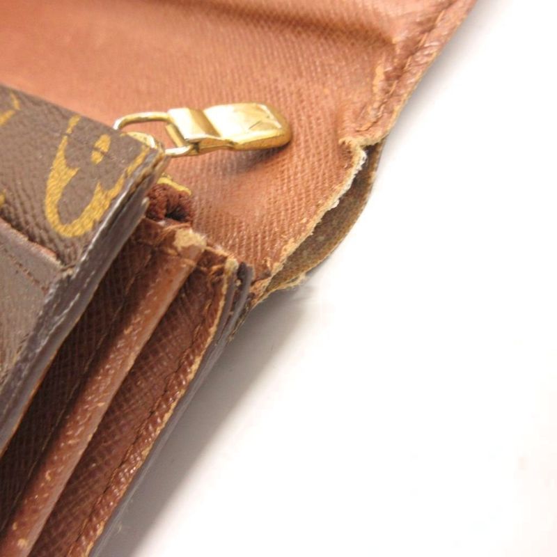 Louis Vuitton Monogram Pochette Portomone Cles Di Long Wallet Bifold Brown