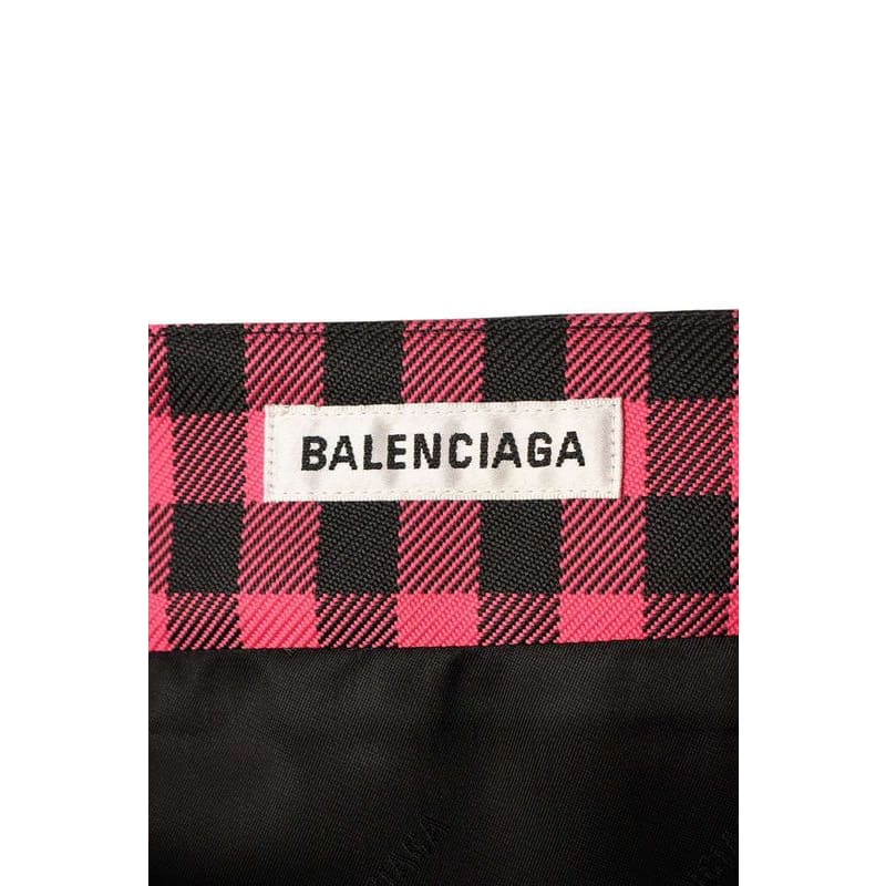 Balenciaga Tjo29 Button Design Check Skirt Women's 36