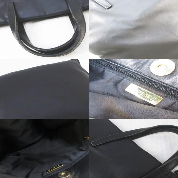 Loewe Tote Bag Handbag None Anagram Black Leather