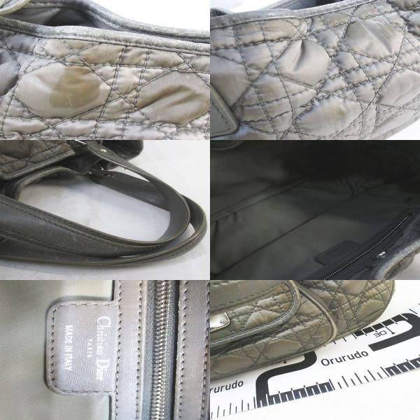 Christian Dior Cannage Handbag Quilted Charm Green Made In Italy 02-bo-0049