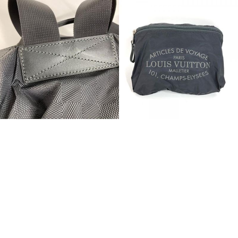 Louis Vuitton Backpack Sac Light Pack Galaxy Leather Nylon Black
