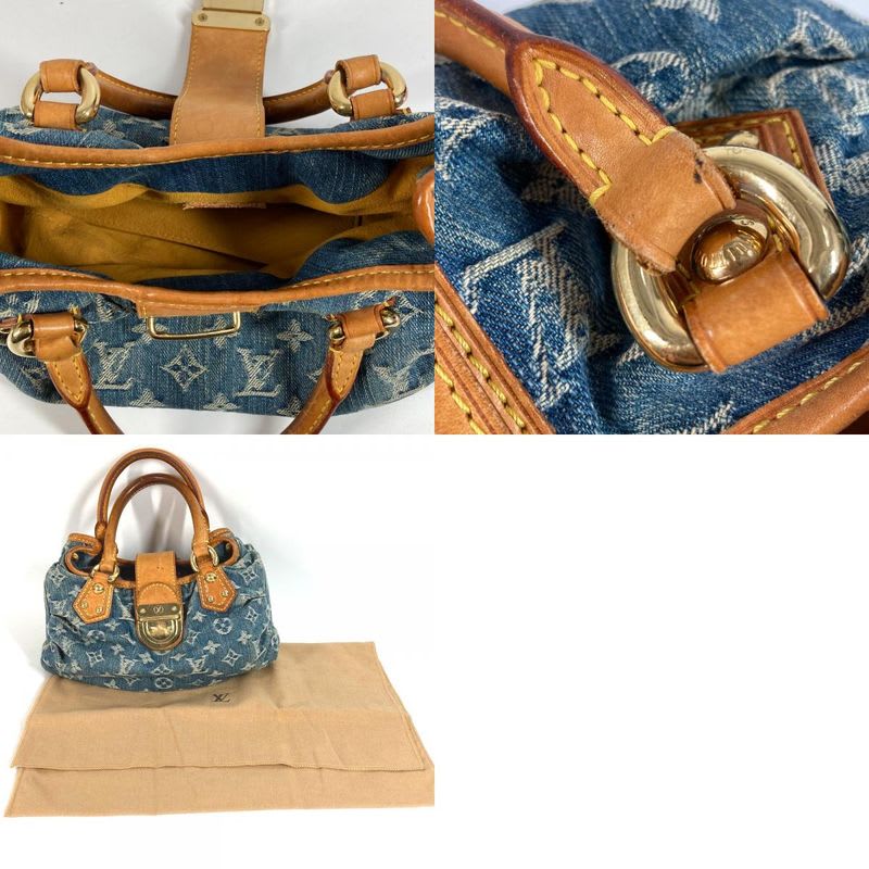 Louis Vuitton Handbag Pleaty Monogram Denim Canvas