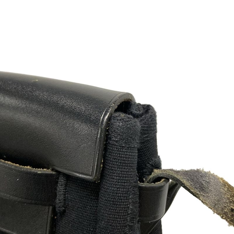 Hermes Shoulder Bag Herbag Her Bag TPM Black Silver Hardware Leather