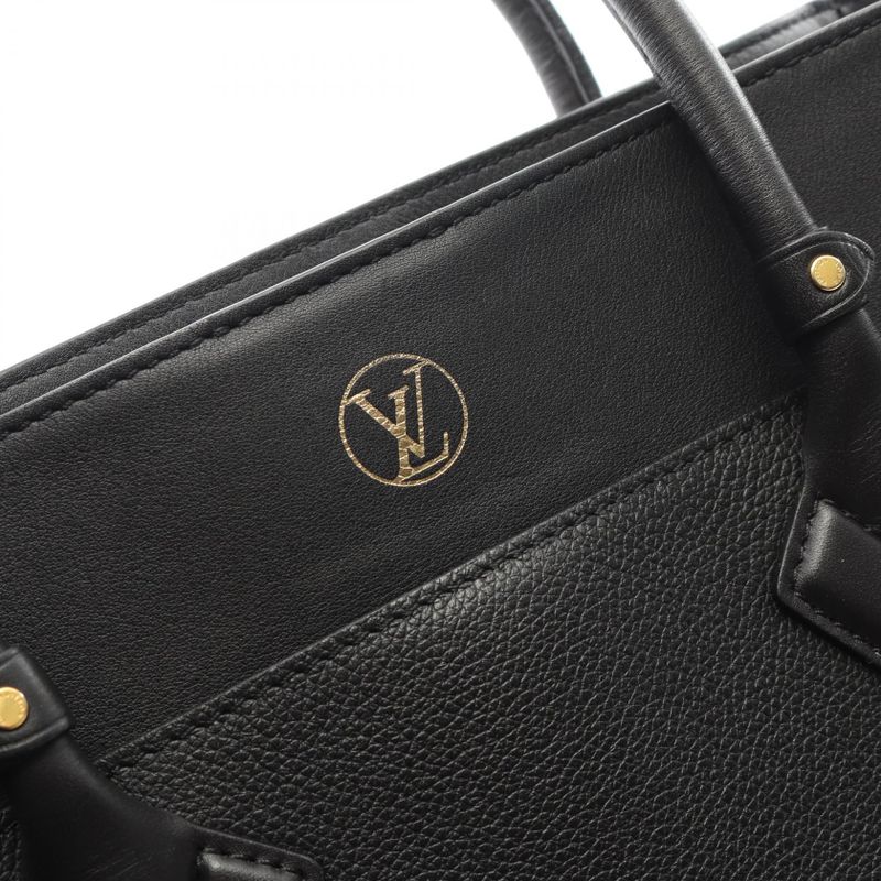 Louis Vuitton Handbag On My Side MM Monogram Taffetage Noir Black M53826 Noir