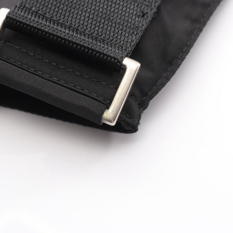 Prada Shoulder Bag Black Nylon Triangle Logo Shoulder Ladies Used A