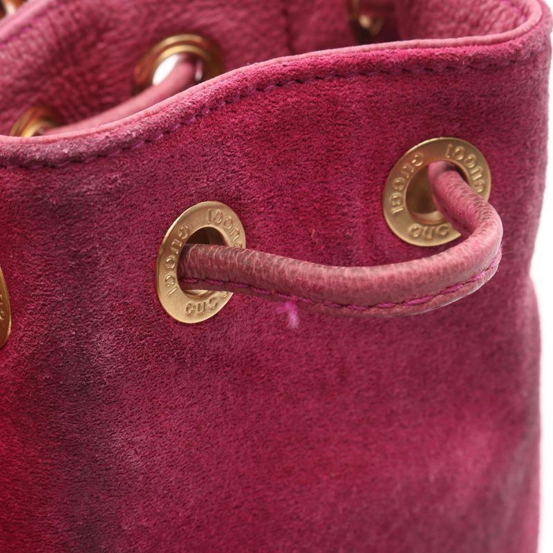 Gucci Handbag Bamboo 001 2854 1657 Pink Suede Leather Bamboo 2way Shoulder