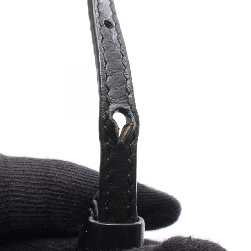 Balenciaga Shoulder Bag Navy Pochette 339937 Natural Canvas Leather Navy