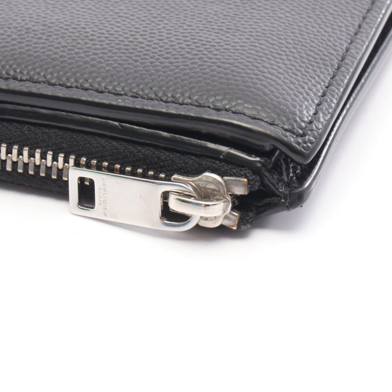 Saint Laurent Paris Bifold Wallet Black Leather Bifold Wallet Men's Used B