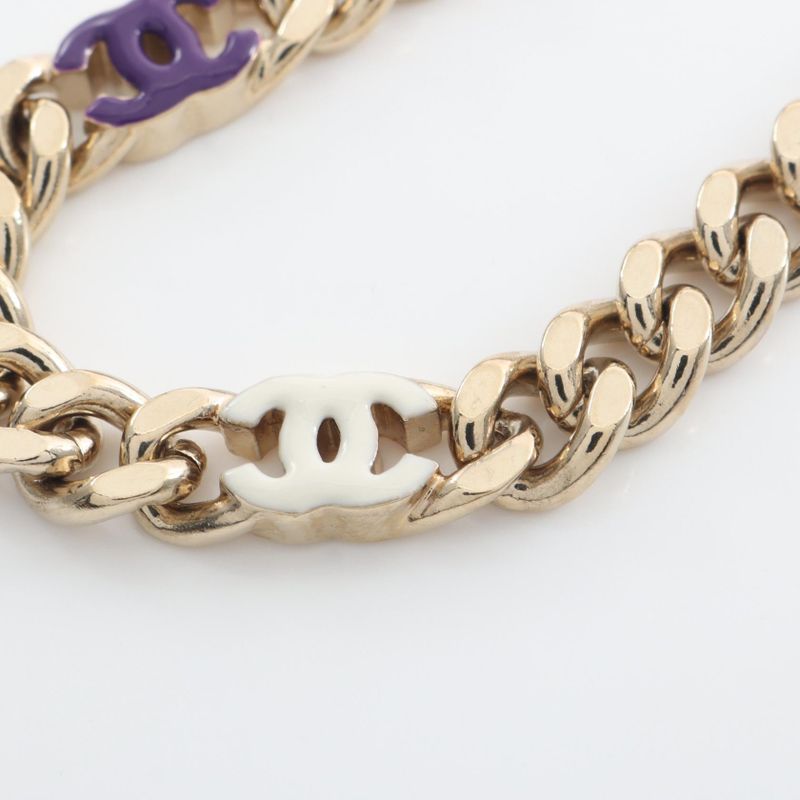 Chanel Necklace Coco Mark GP (gold Plated) Necklace Women's Used A