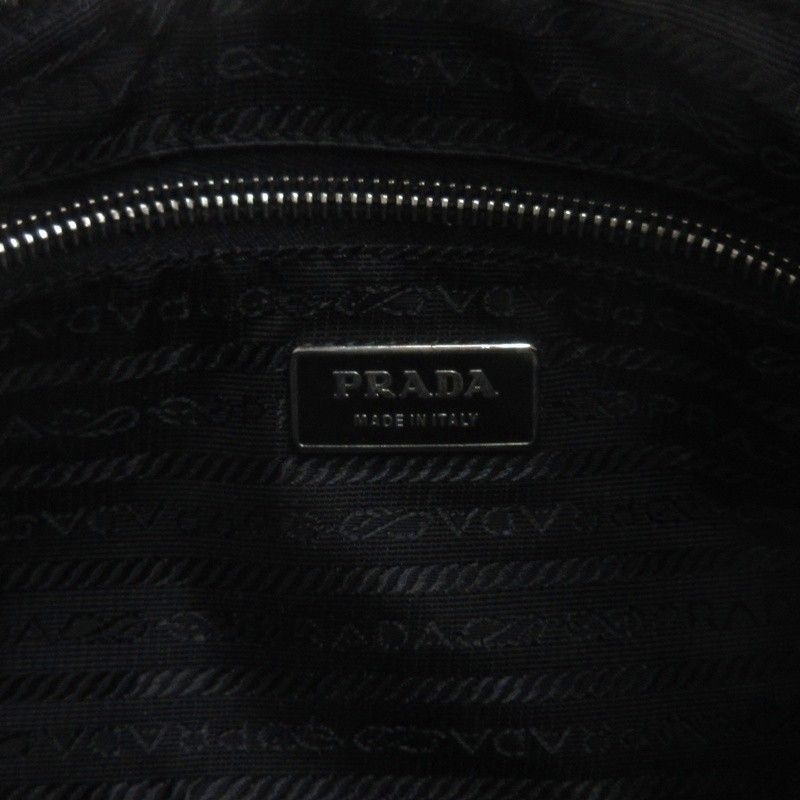 Prada Triangular Plate Nylon One Shoulder Bag Black
