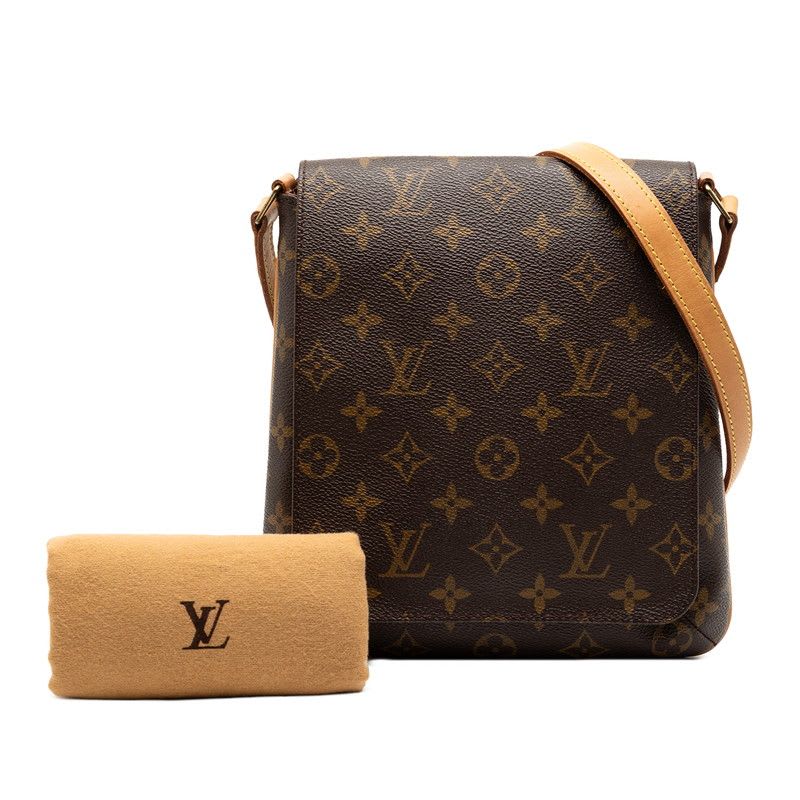 Louis Vuitton Monogram Musette Salsa Short Crossbody Shoulder Bag Brown