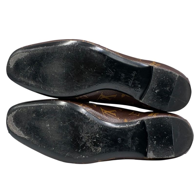 Louis Vuitton Loafer Leather Shoes Upper Case Line Monogram Flat