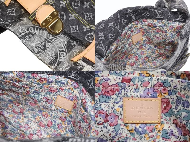 Louis Vuitton Monogram Denim Patchwork Posty Messenger Bag Gray — view 8