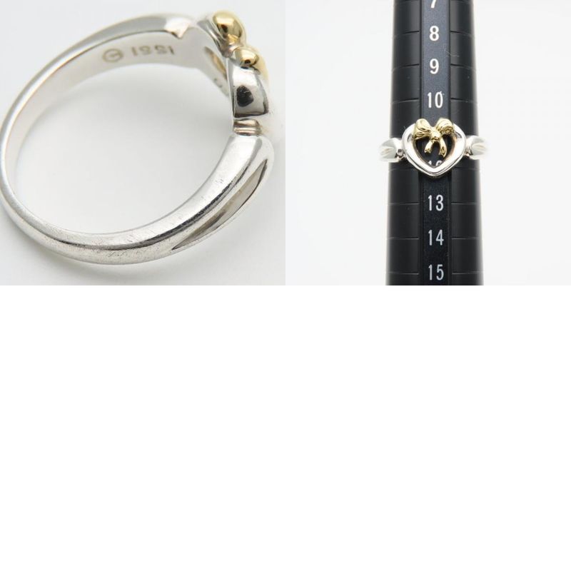 Tiffany & Co Ring ・ring Heart Ribbon Silver 925 18K Yellow Gold Approx 3.8g