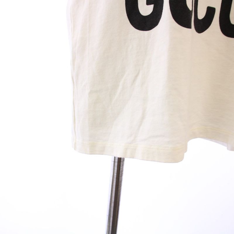Gucci Strawberry Print T-Shirt Cut And Sew Short Sleeve XS White KH