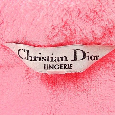 Christian DIOR Bathrobe Gown Back Logo Room Wear M Pink A1227