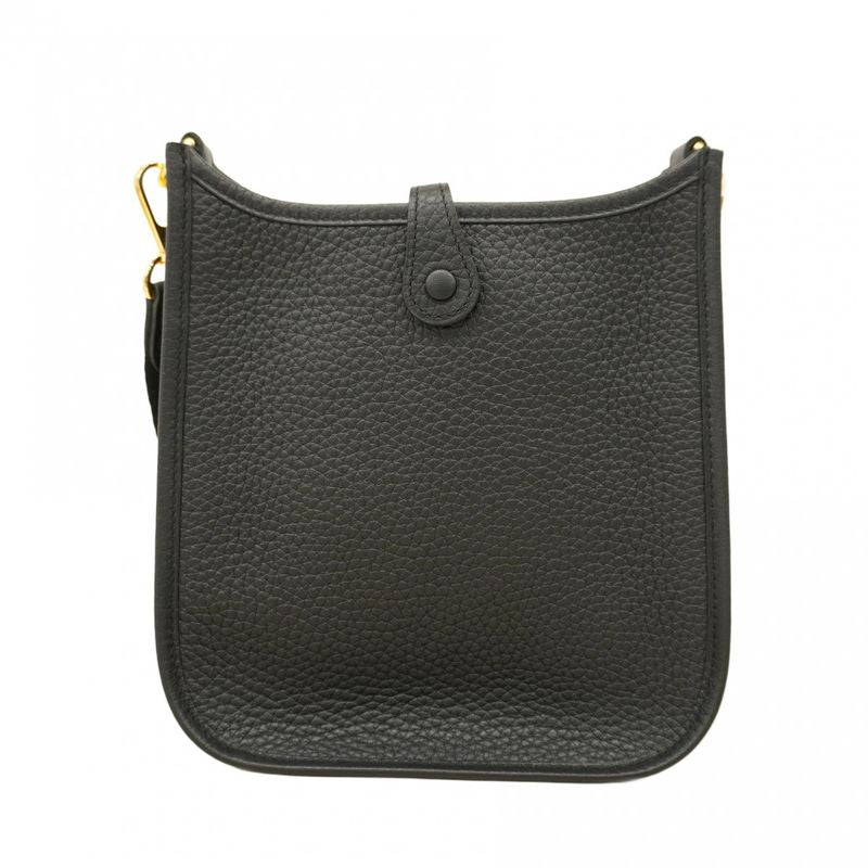 Hermes Shoulder Bag Evelyn TPM Taurillon Clemence Black Gold Hardware K