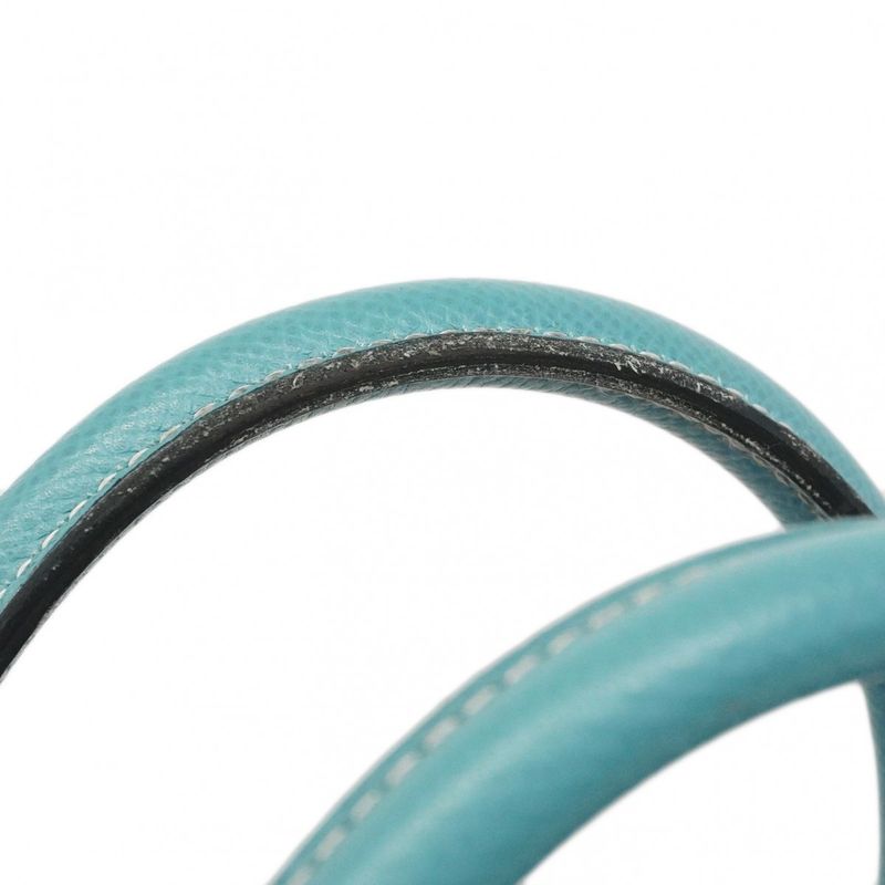 Hermes Handbag Birkin 35 Vaux Epson Blue Jean Silver Hardware □K Engraved Ladies