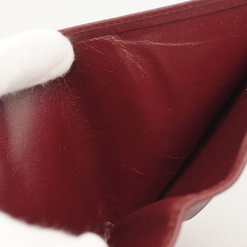 Cartier Billfold Must Leather Bordeaux Gold Hardware Men Women Unisex