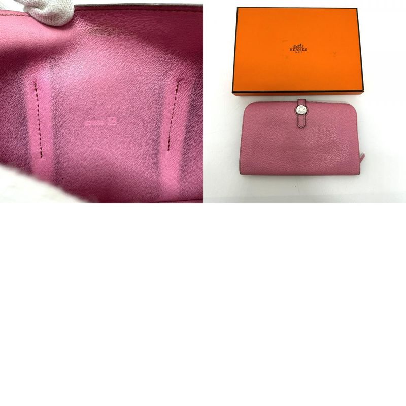Hermes Long Wallet Dogon GM Taurillon Clemence Pink