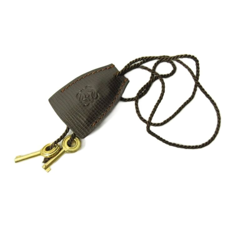 Loewe Clutch Bag Second Bag Logo Leather Brown 1227