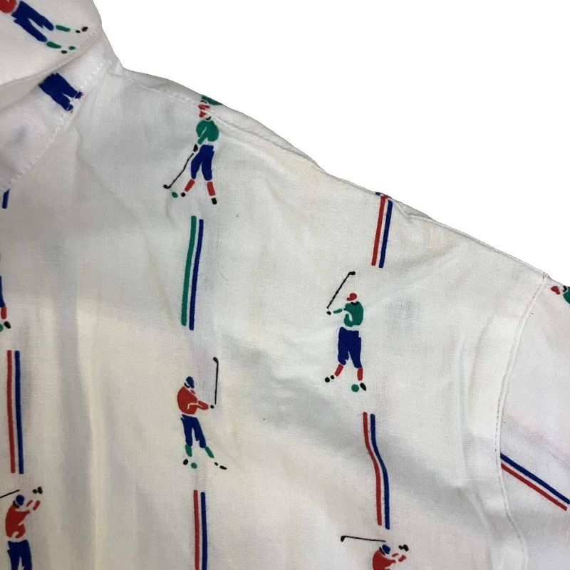 Christian Dior Sports Golf Pattern Shirt Short Sleeve Pullover L White