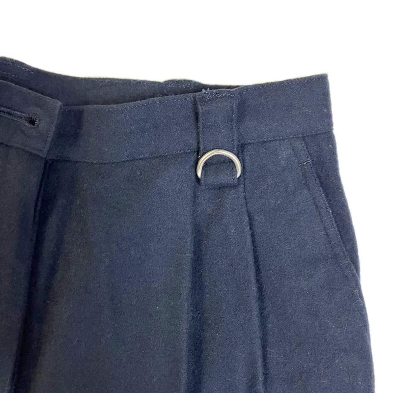 Christian Dior Sports Wool Slacks Tuck Pants Logo Embroidery L Navy